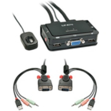 VGA KVM Switch 2 Port Compact USB 2 Audio USB 2 Au