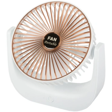 Bezvadu galda ventilators, balts/zelta - wireless
