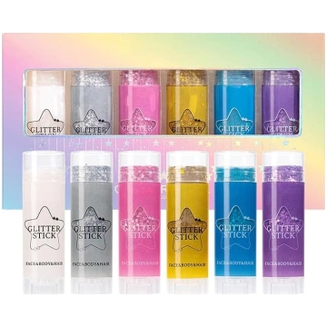 Ķermeņa gliters – 6 krāsas – gliters sejai un ķerm