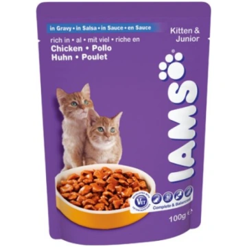 IAMS Cat Pouch Kitten Chicken konservi kaķēniem ar