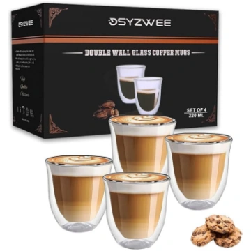 Divkāršsienu termokrūzes espresso, espresso krūzes