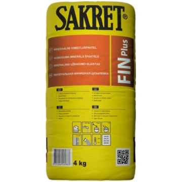 Sakret FIN Plus Nobeiguma špaktele mitrām telpam, 
