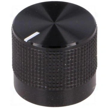 Knob | with pointer | Øshaft: 6mm | Ø20mm | black 