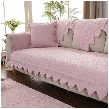 Couch Sofa Cover Cotton Embroidery Leaf Floral Pat