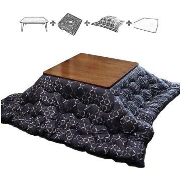 Kotatsu Japanese Wood Placemat with Heater and Bla