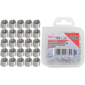 Replacement Thread Inserts | M9 x 1.25 mm | 25 pcs