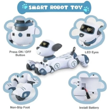 Tālvadības robots suns , balts/zils Nav norādīts