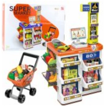 LEAN Toys Shop Set Cash Register, Trolley, Scanner