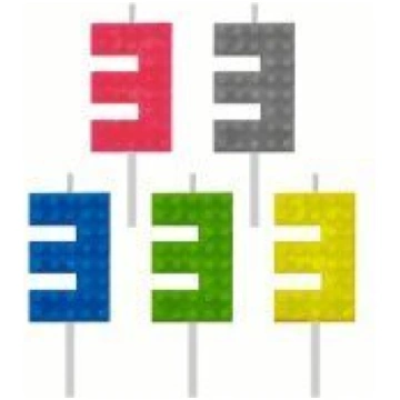 Dzimšanas dienas svece Building Blocks, cipars 3, 