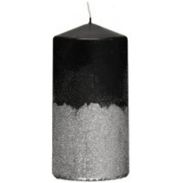 Svece 6x12cm melna/sudraba Polar 99540