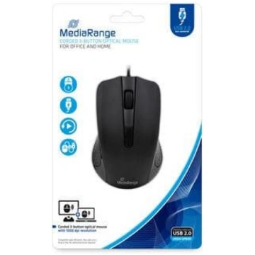 Mediarange MOUSE USB OPTICAL BLACK/3-BUTTON MROS21