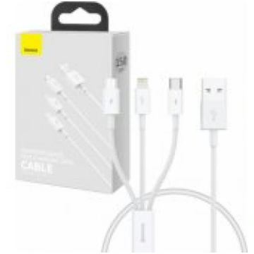 Baseus Fast Cable USB-A - USB-C + microUSB + Light