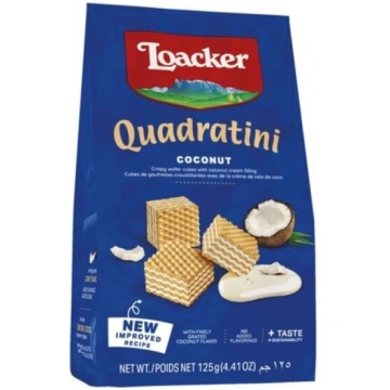 Vafeles - Loacker Quadratini Coconut, 125 g