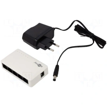 Switch Ethernet | DC socket,RJ45 socket x5 | white