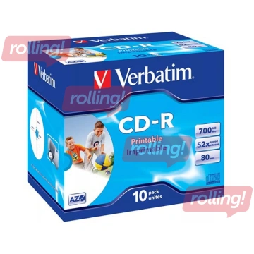 Verbatim CD-R AZO 700MB 1x-52x Wide Printable ID B