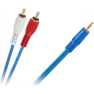 Kabel Jack 3.5mm - RCA (Cinch) x2 1.8m niebieski (