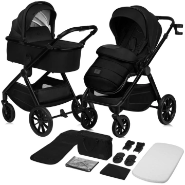 Lionelo LAYLA 2IN1 bērnu ratiņi krāsa BLACK ONYX