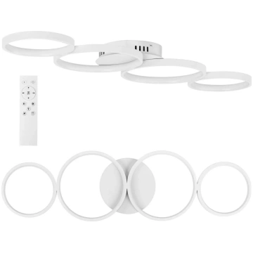 Moderna LED griestu lampa ar pulti - 4 balti apļi 