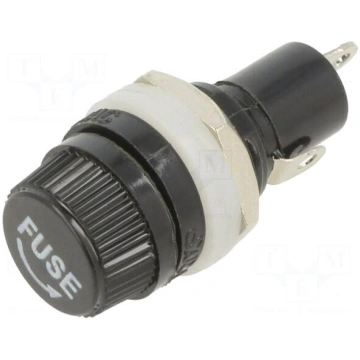 Fuse holder with cover | 5mm | 10A | 250VAC | HTC 