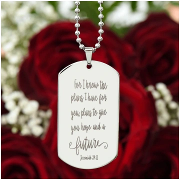 Plans for Hope and a Future Scripture Engraved Dog
