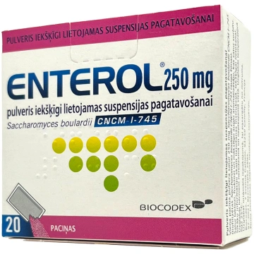 ENTEROL 250 mg pulveris iekšķīgi lietojamas suspen