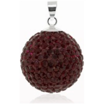 925 Silver Shamballa Pendant Garnet 16mm