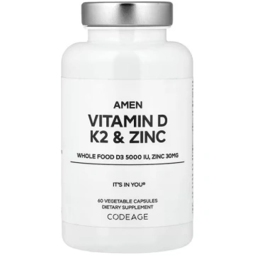 Codeage, Amen, Vitamin D, K2 & Zinc, 60 Vegetable 