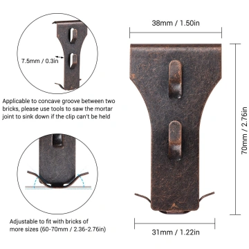 4 PCS Brick Hook Clip Outdoor Hanging Hooks for 60