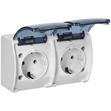 Double socket 2x2P+E Schuko AQUATIC Ornobaltic