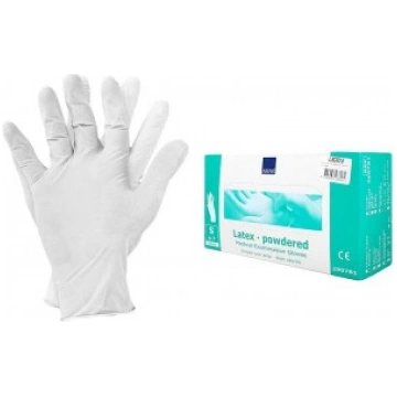 Cimdi latex ABENA Powdered white S 100gab/pac 2907