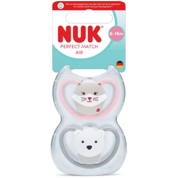NUK Perfect Match Air (6-18 m), Silicone māneklīti