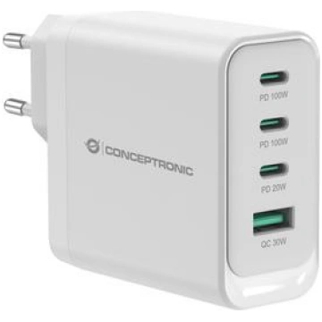 Conceptronic 4-Port GaN Power Adapter 3xUSB-C/1xA1