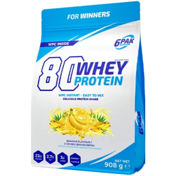 6PAK Protein 80 sūkalu proteīns banānu garšā - 908