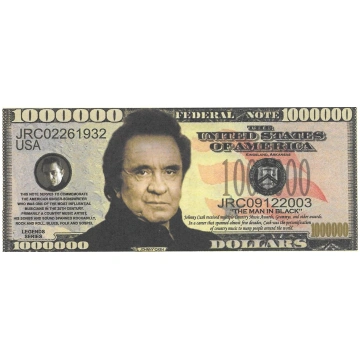 Miljons dolāri - Johnny Cash, suvenīra banknote