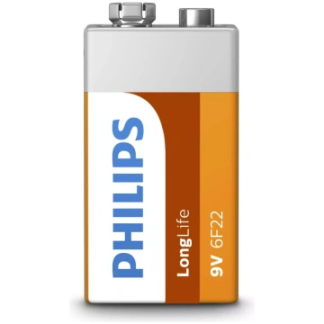 Baterija Philips 6F22L1B/10 — vienreizējā 9 V Zinc