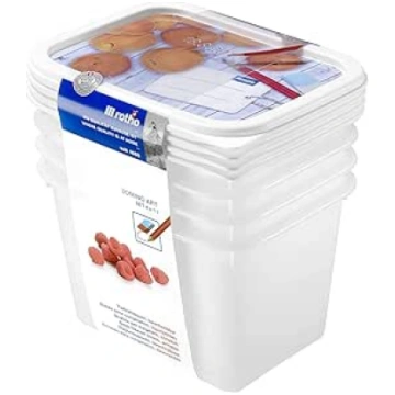 Rotho Domino Kitchen Set Deep-Freezer Box 4 x 1 Li