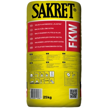 Līme flīžu SAKRET FKW elastīga balta 5kg 475100656