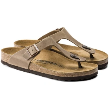 Birkenstock Gizeh Oiled Leather Tobacco Brown Narr