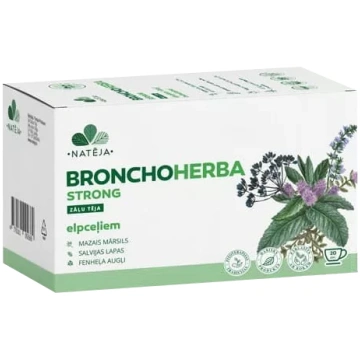 NATĒJA Bronchoherba Strong tēja maisiņos, 20 gab