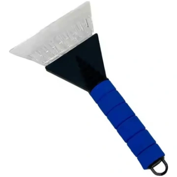Blue snow scraper with glove