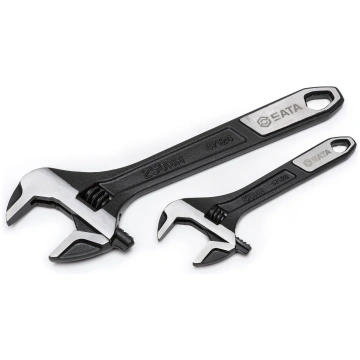 Extra-wide jaw adjustable wrench set (2pcs) SATA