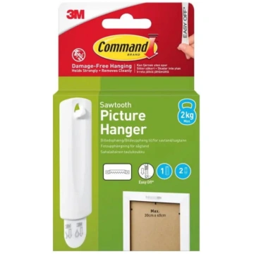 Attēlu āķis 3M Command Sawtooth 1 āķis balts ar 2 