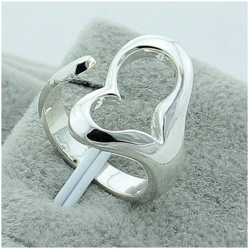 Open Heart Ring, 925 Silver Plated, Fashionable Ne