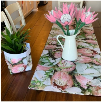 Pink Protea Table Runner Cathy Joubert