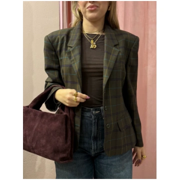 Blazer quadrettato in lana Lizzy Vintage