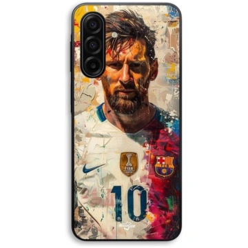 Case For Samsung Galaxy A17 Messi Barcelona Argent