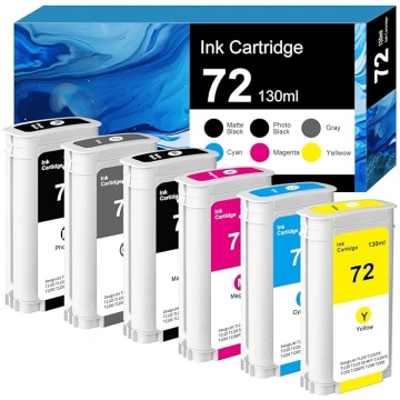 72 tintes kasetnes 130 ml, paredzētas HP 72 C9403A