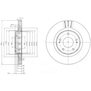 Bremžu disks priekšējais Delphi Citroën C-Crosser,