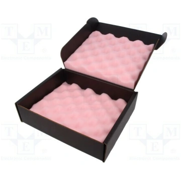 Container: box; with foam lining; ESD; black; card