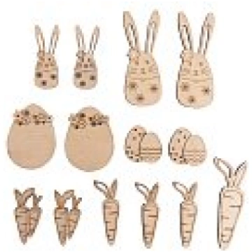 Koka dekors "Easter", 1.7-6cm, asorti, iepakojumā 